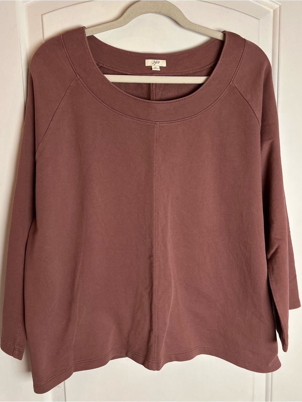 J. Jill Relaxed Scoop Neck Sweatshirt - Mauve